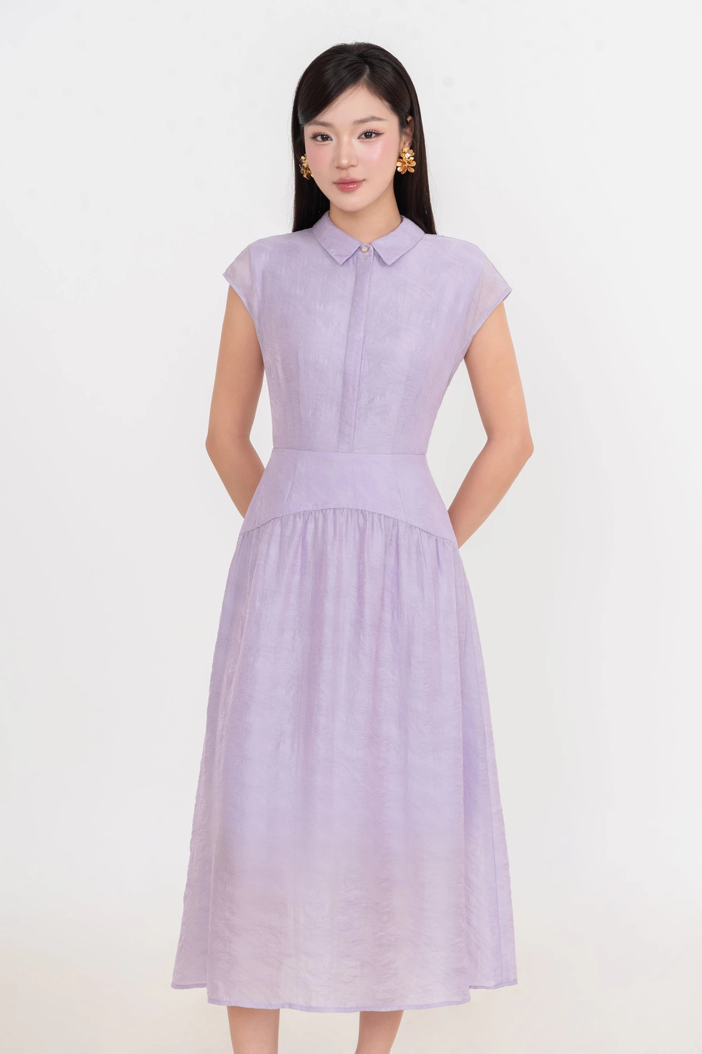 Đầm lụa Violet Elegance