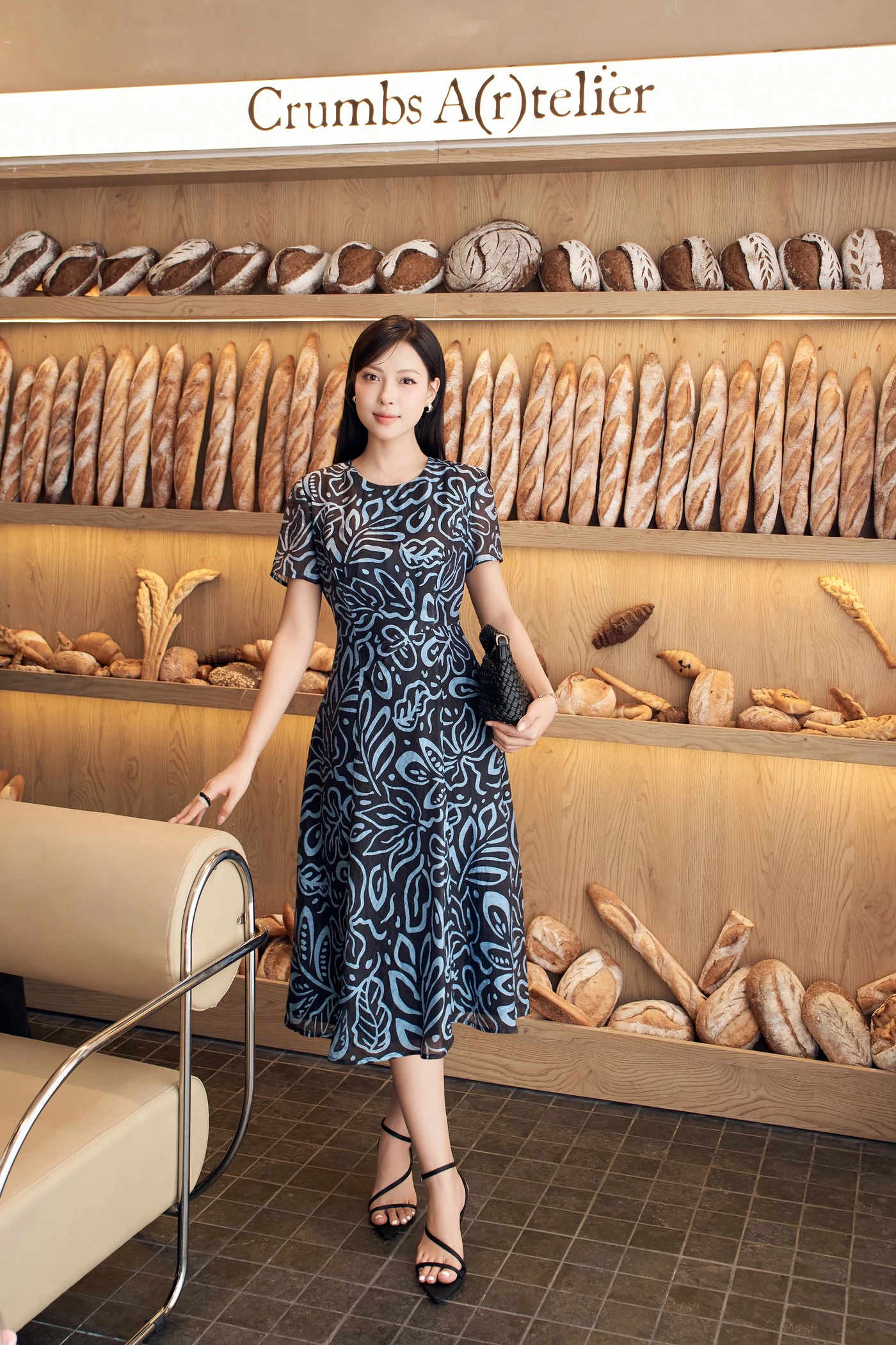 Đầm tơ lụa Blue Oasis