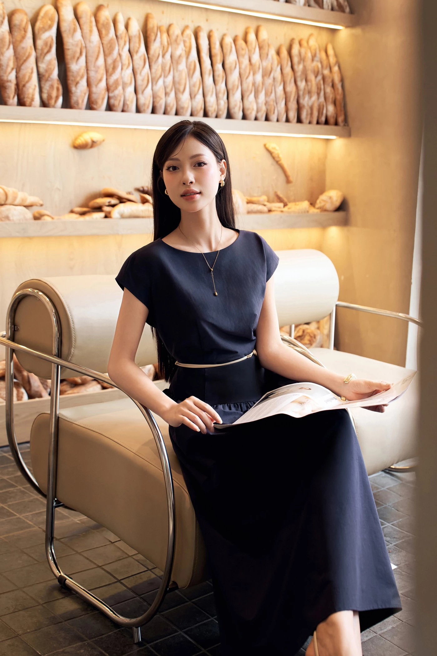 Đầm xòe tay hến Elysia