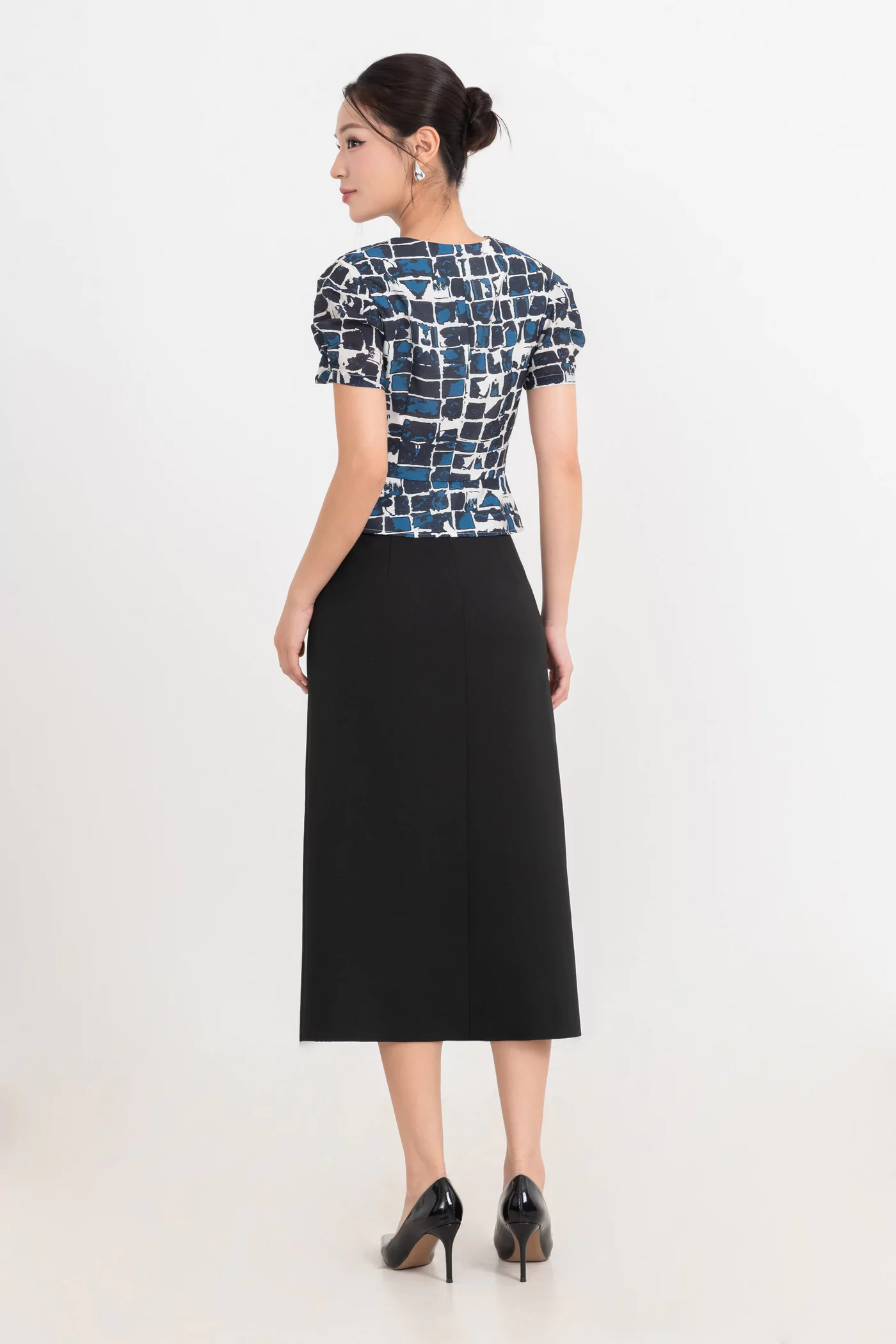 Áo công sở Navy Flora