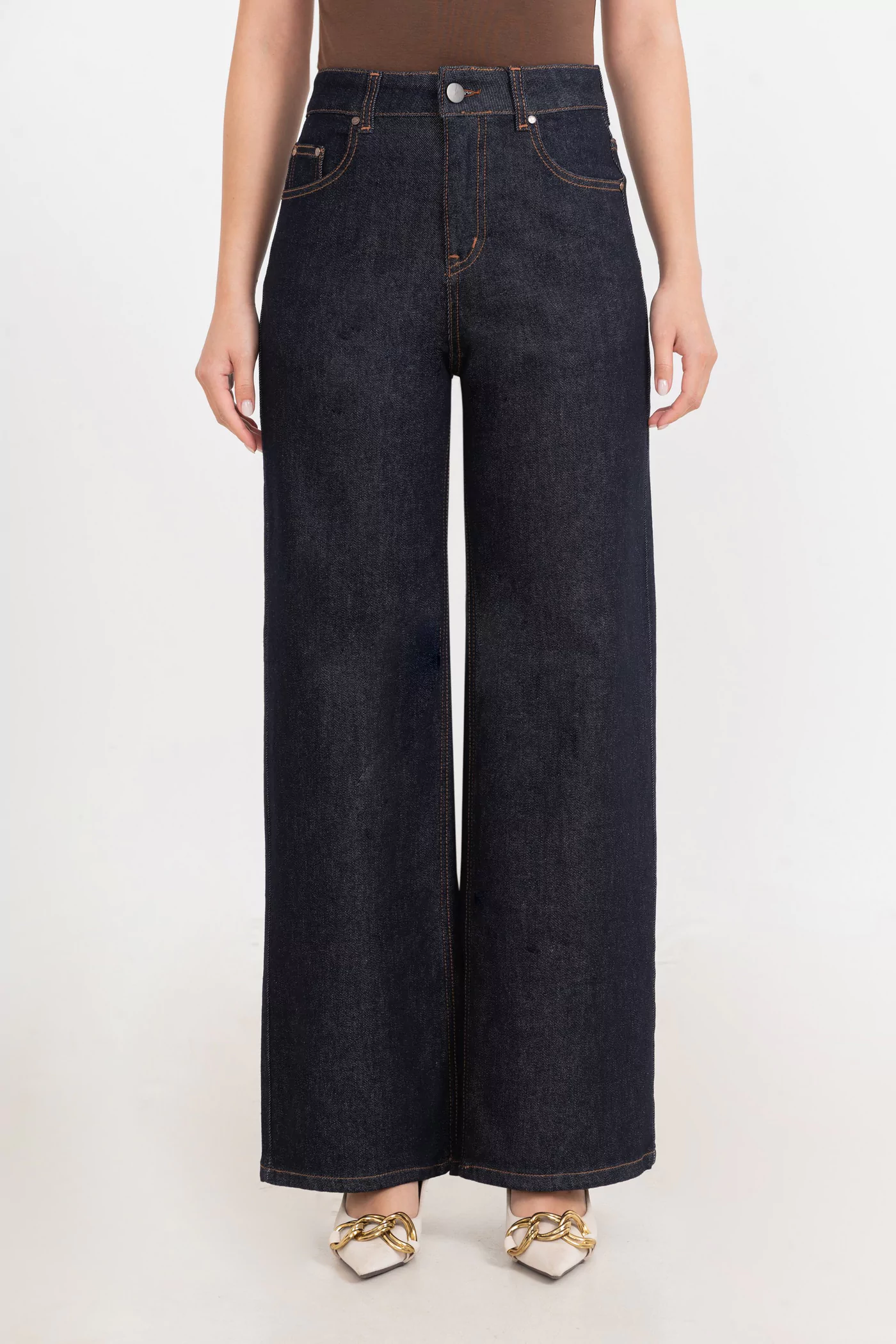 Quần Jeans suông xanh than