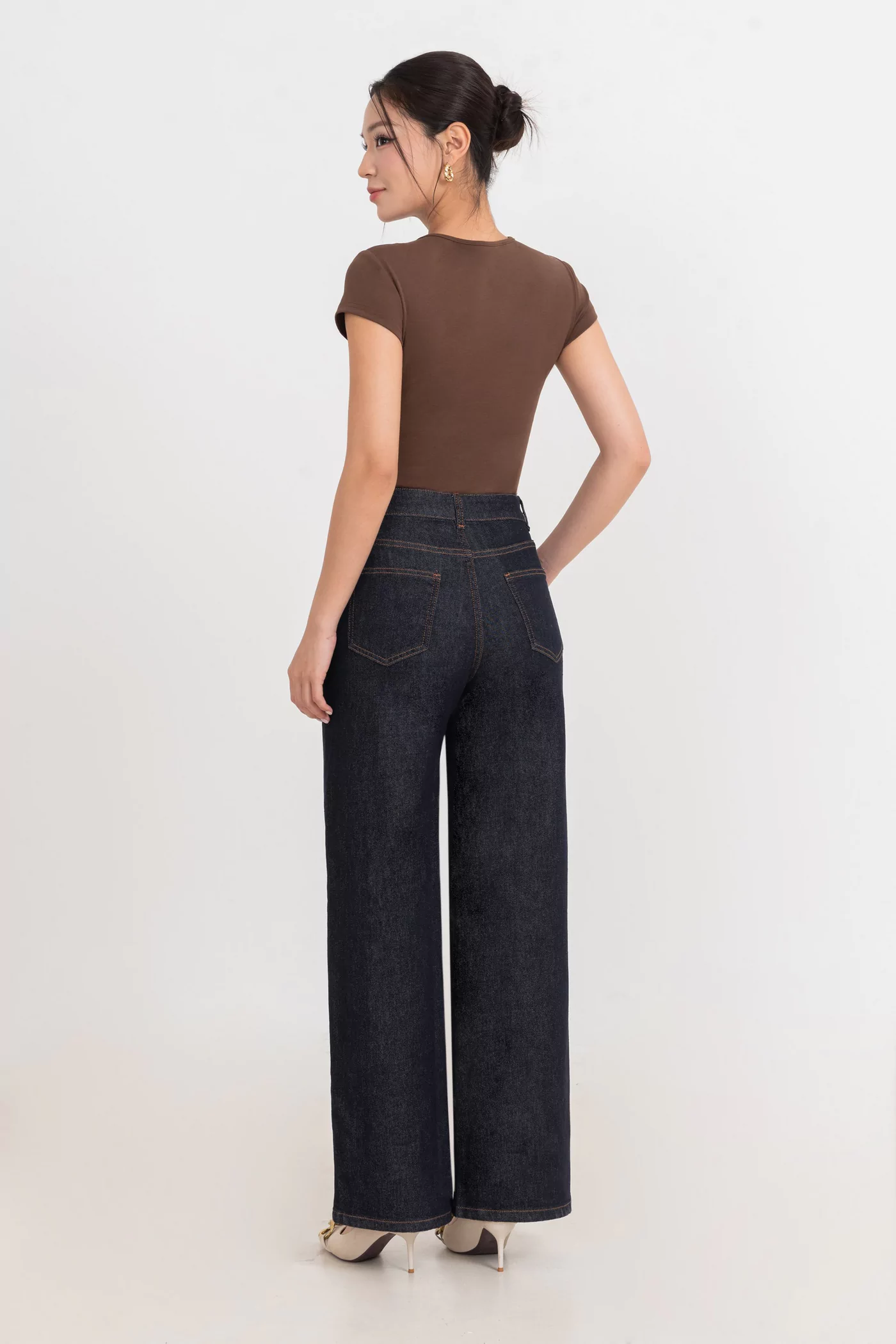 Quần Jeans suông xanh than