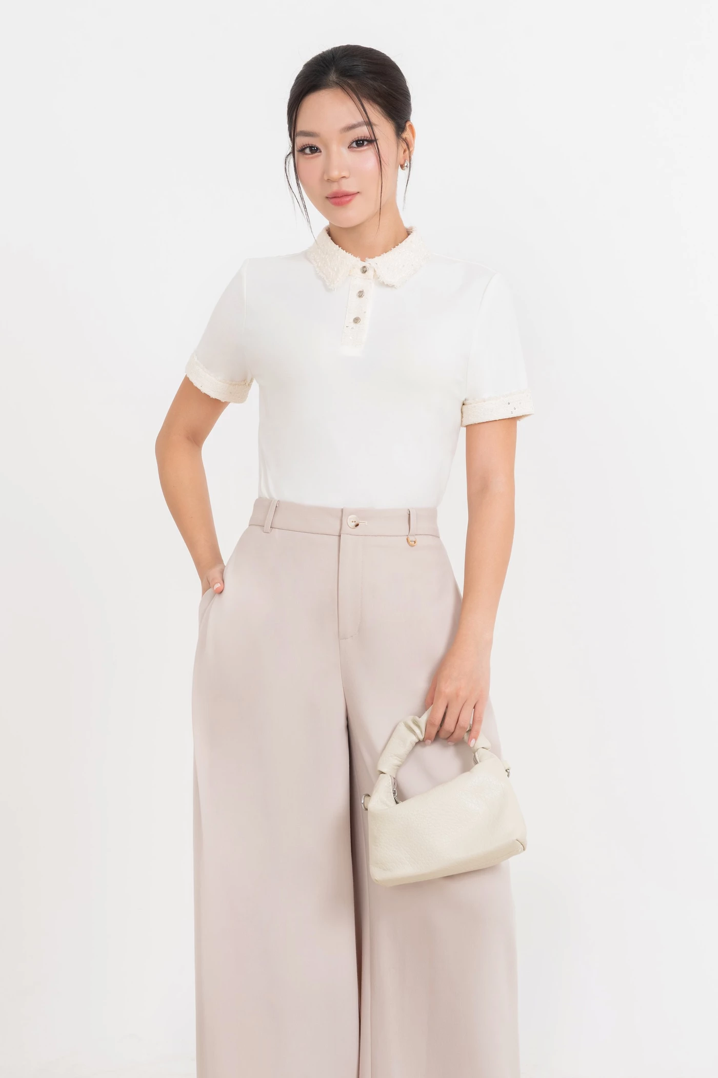 Áo Polo cổ mix cách điệu