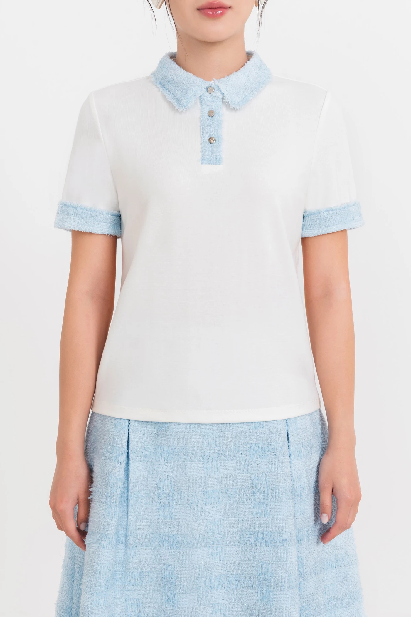 Áo Polo cổ mix cách điệu