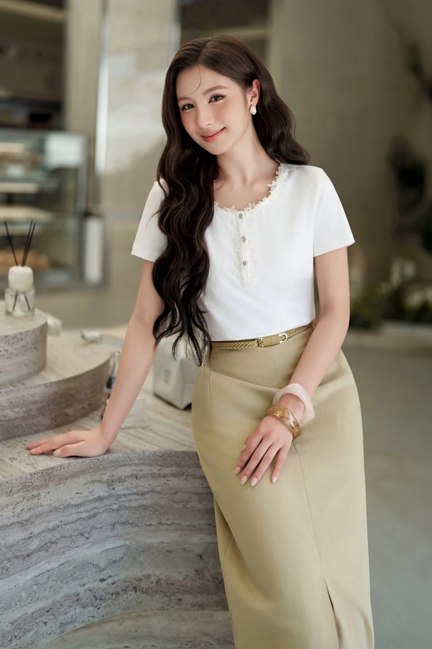 Chân váy Khaki Earthy
