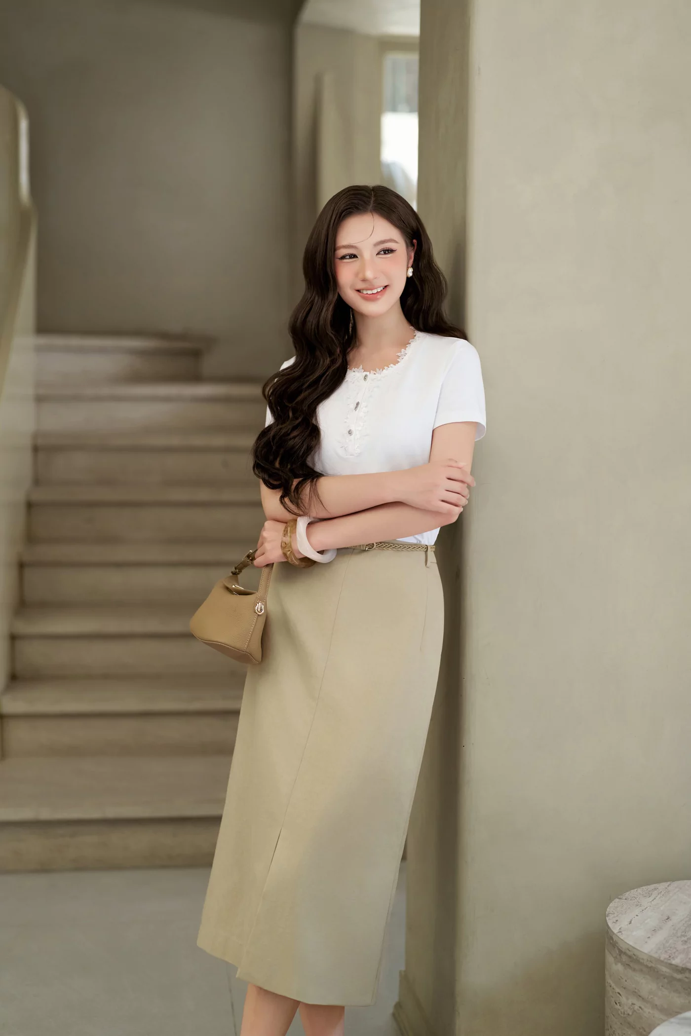 Chân váy Khaki Earthy