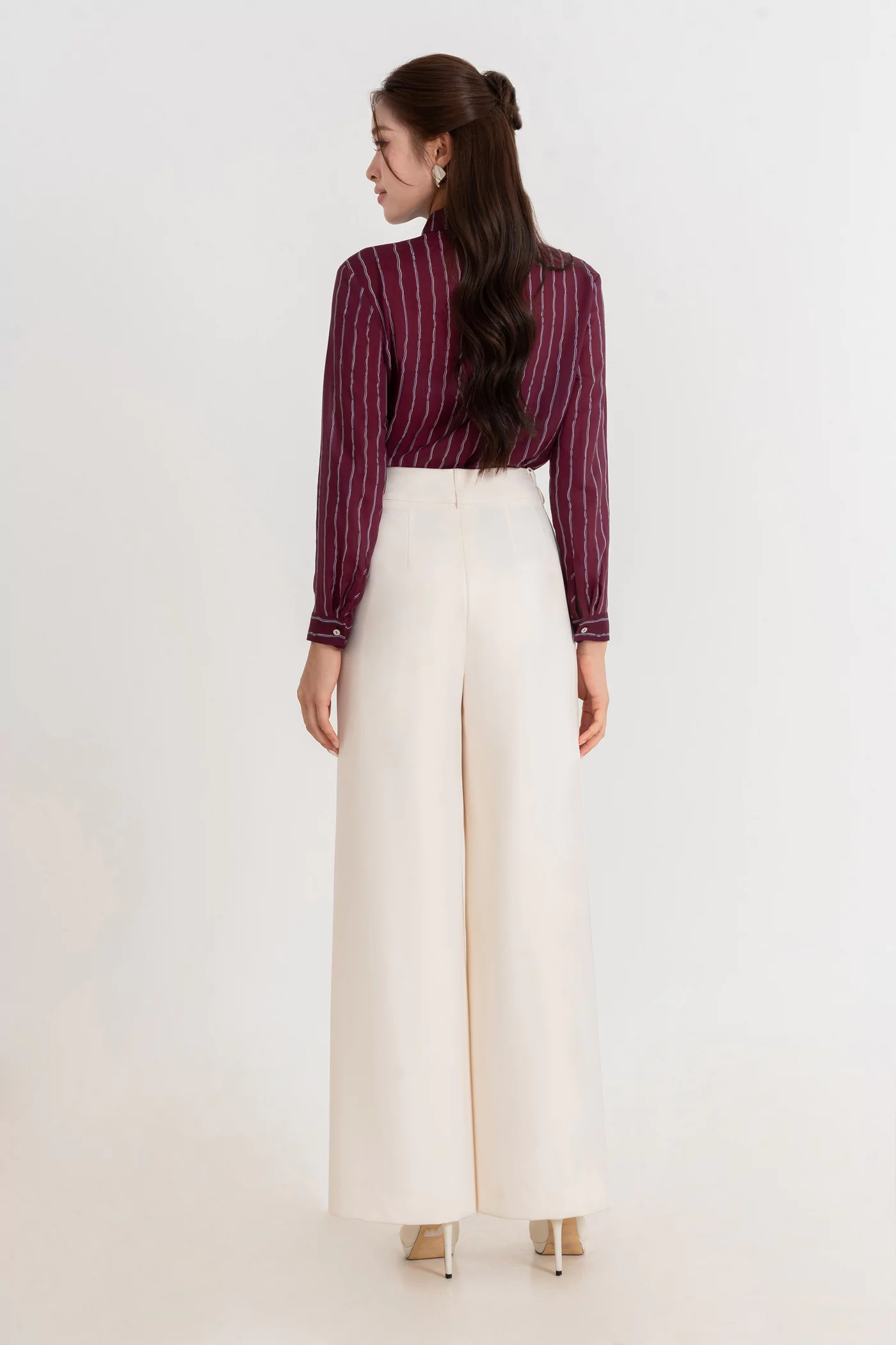 Áo sơ mi kẻ Burgundy