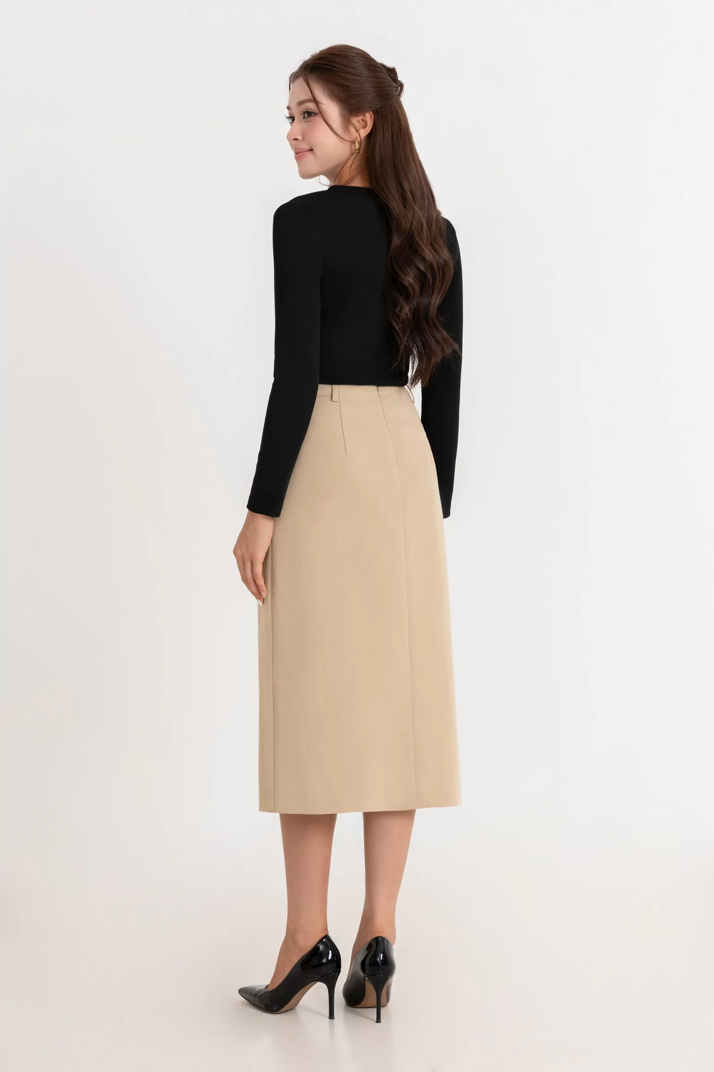 Chân váy Khaki chữ A