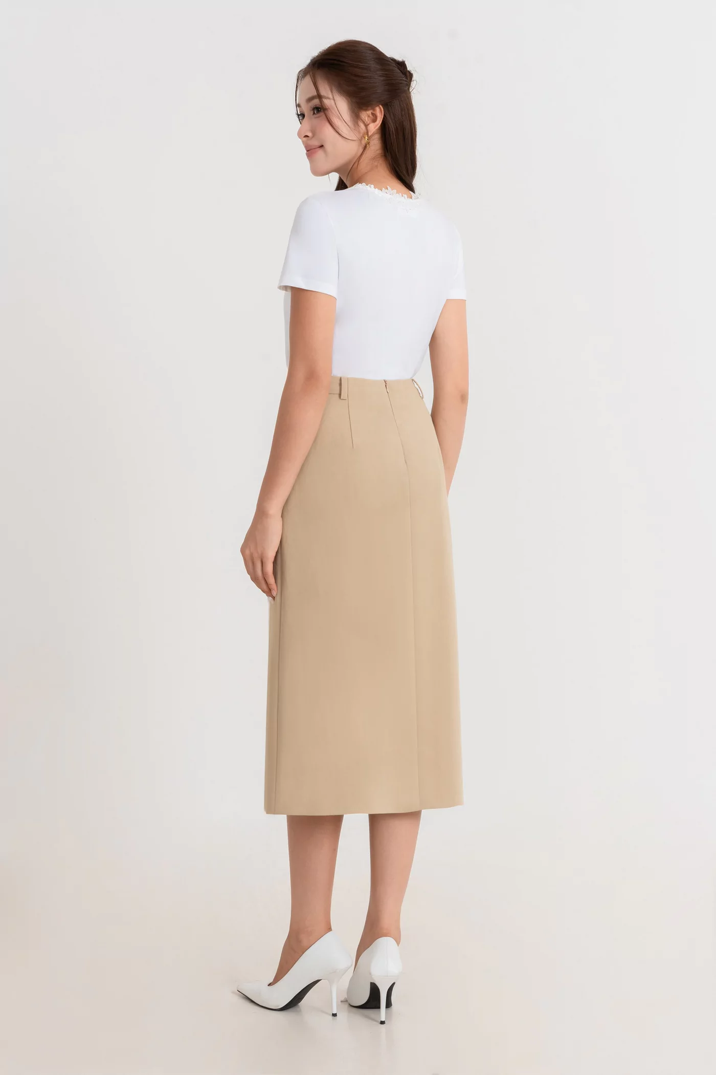 Chân váy Khaki chữ A