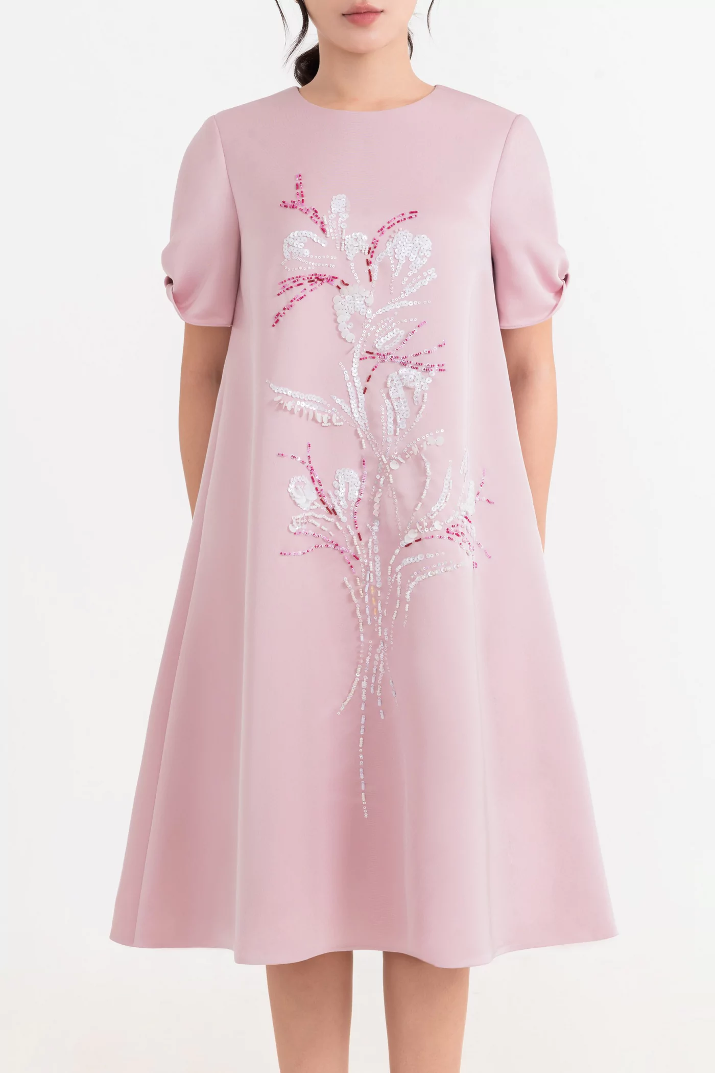 Đầm dạ hội hồng đỗ Sequin