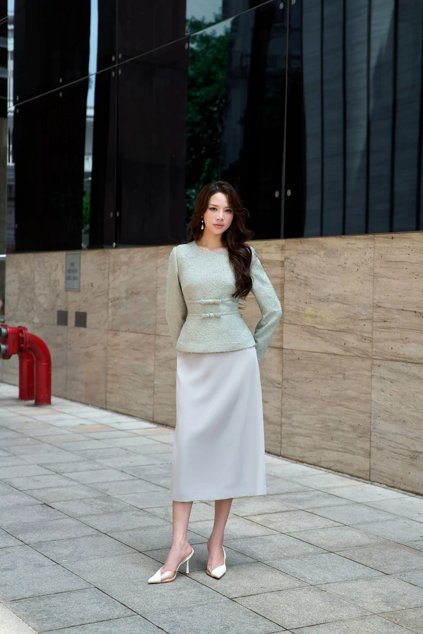 Áo Tweed Blue Poise