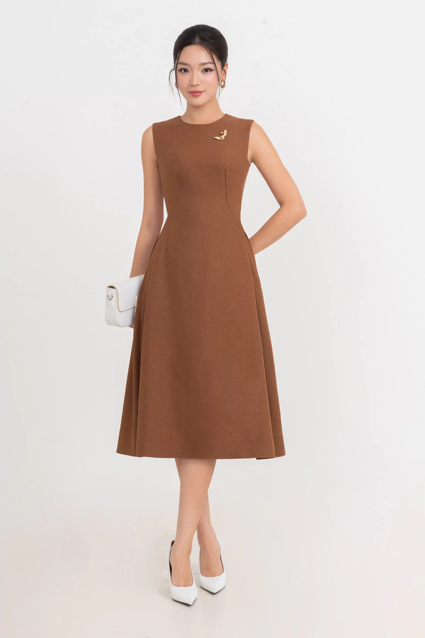 Đầm A xếp ly Rose Cobalt