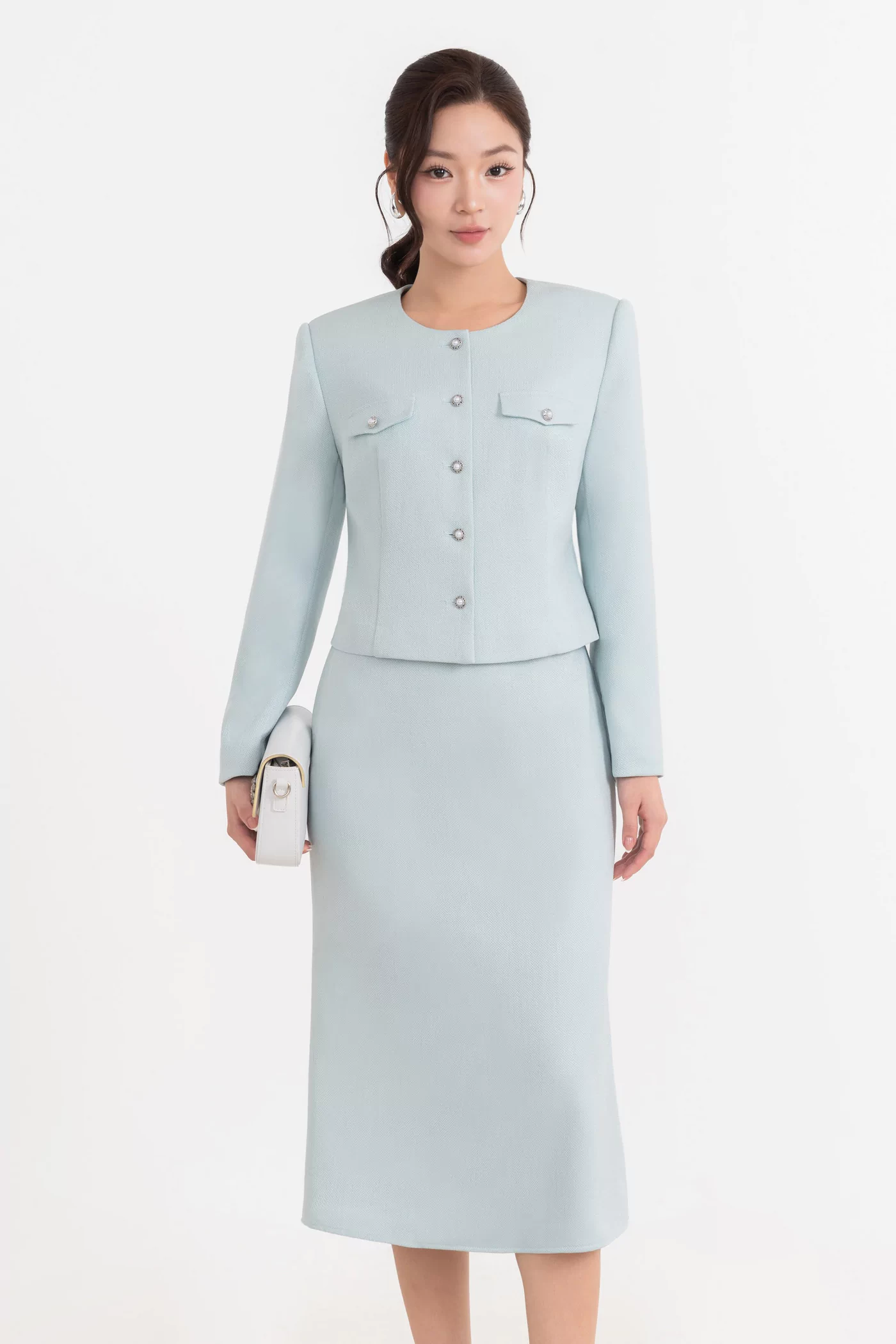 Áo khoác Tweed tay dài