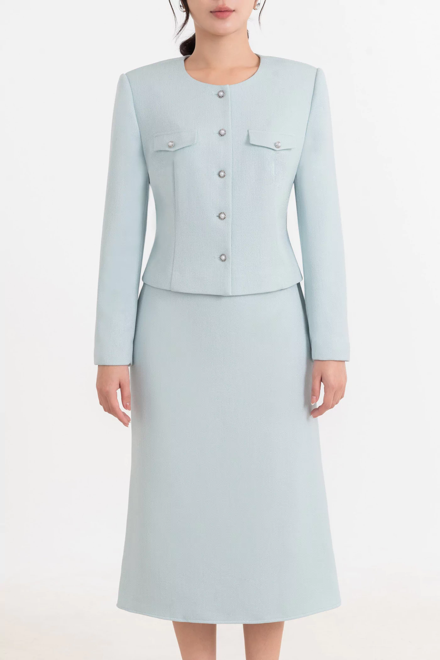 Áo khoác Tweed tay dài