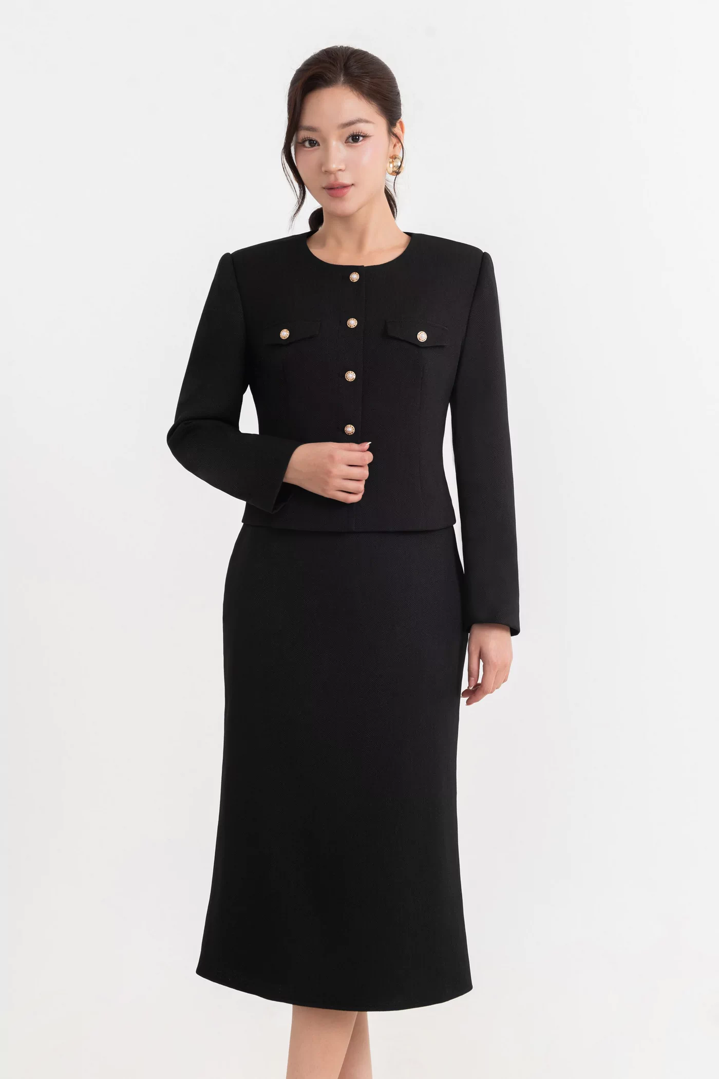 Áo khoác Tweed tay dài