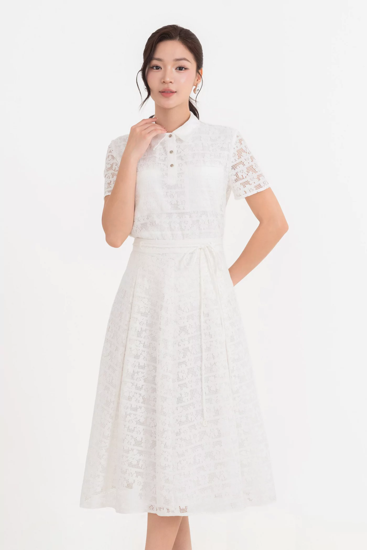Áo ren kiểu cổ Polo
