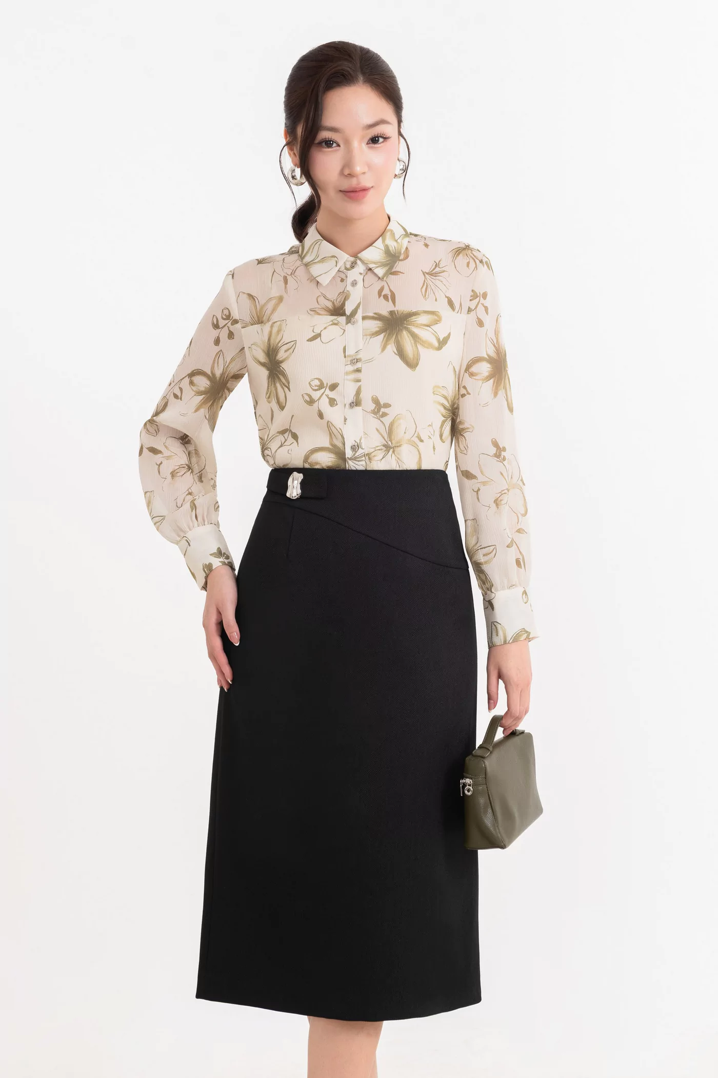 Chân váy A Tweed cách điệu