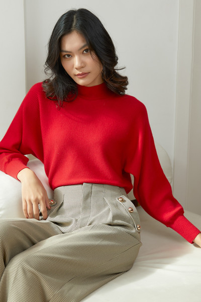 áo len lông cừu cổ lọ