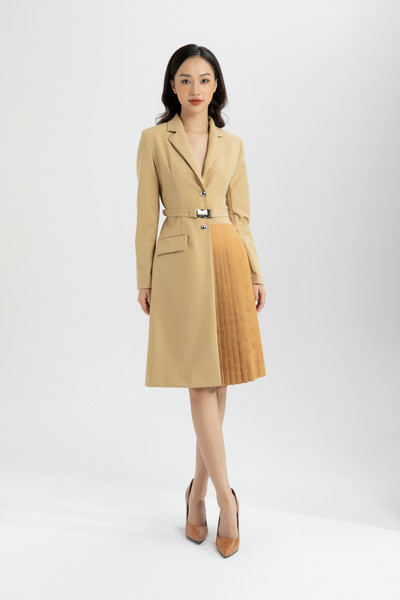 áo khoác blazer dáng dài xếp ly