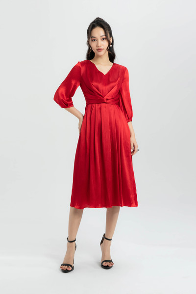Đầm lụa gân tay lỡ