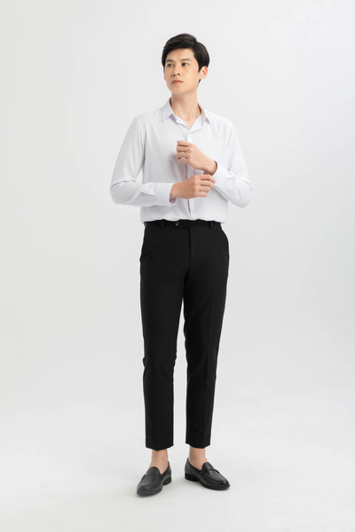 Quần tây nam dáng Slim khuy lệch