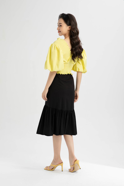 Áo croptop tay bồng
