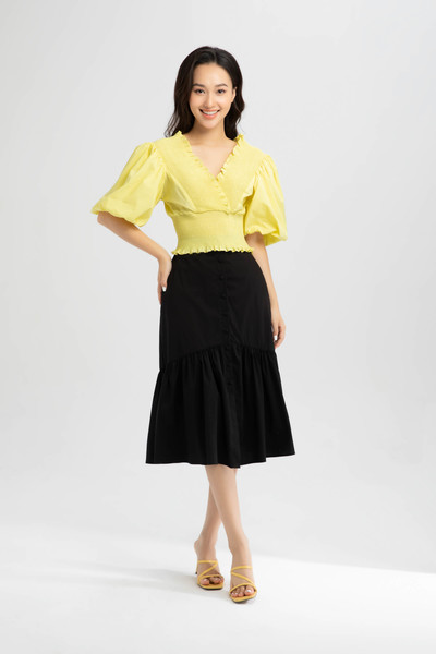 Áo croptop tay bồng