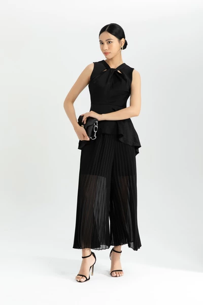 Áo peplum cổ cách điệu