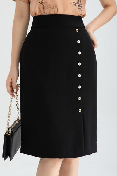 Chân váy midi xẻ gấu