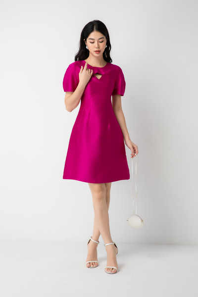 Đầm dạ hội cut-out vải Taffeta