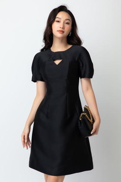 Đầm dạ hội cut-out vải Taffeta