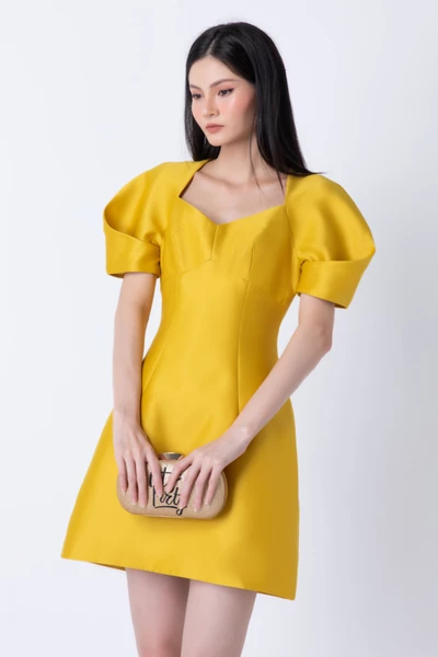 Đầm ôm tay kiểu vải Taffeta