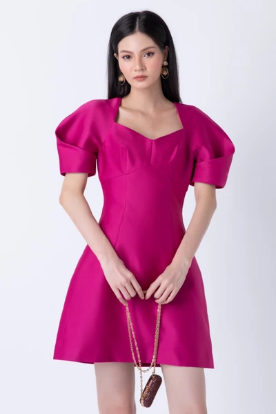 Đầm ôm tay kiểu vải Taffeta