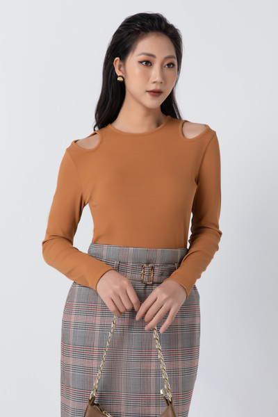 Áo thun gân, vai cut-out