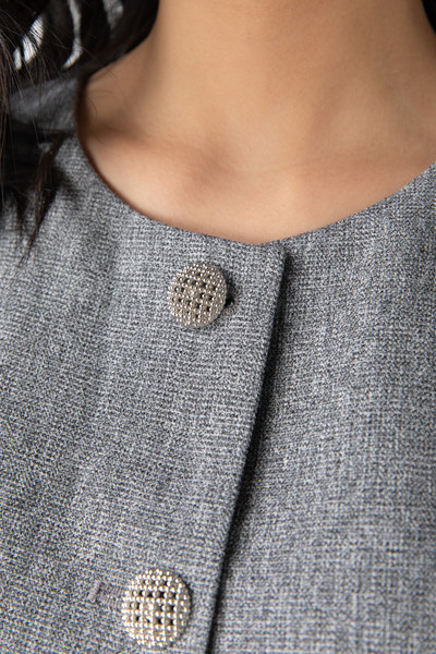 Tweed jacket tay bồng