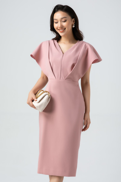 Đầm xếp tay liền
