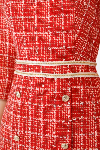 Red tweed dress