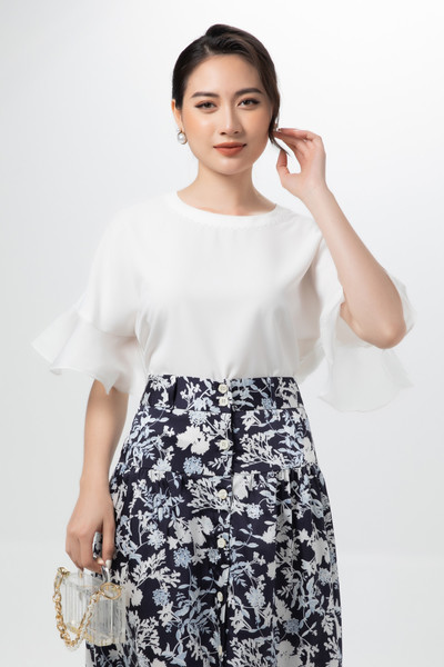 áo lụa tay xòe bèo