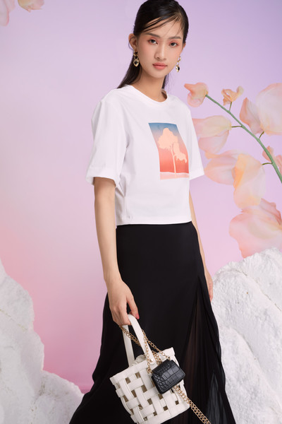 Mina Skirt - Chân váy xẻ phối xếp ly