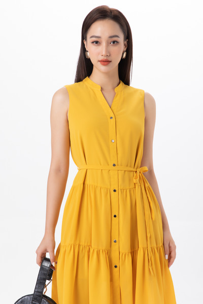 Đầm dạo phố nhấn eo