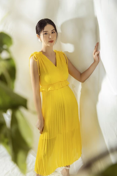 Đầm Chiffon dập ly