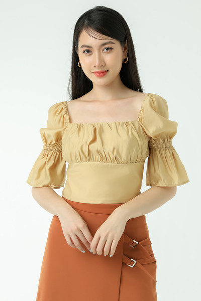 Áo Croptop nhún ngực