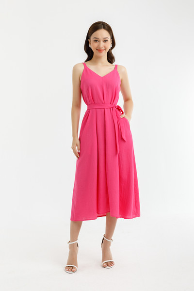 Đầm Linen phối đai