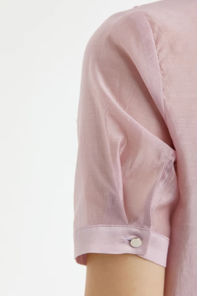 Áo sơ mi tencel thêu viền