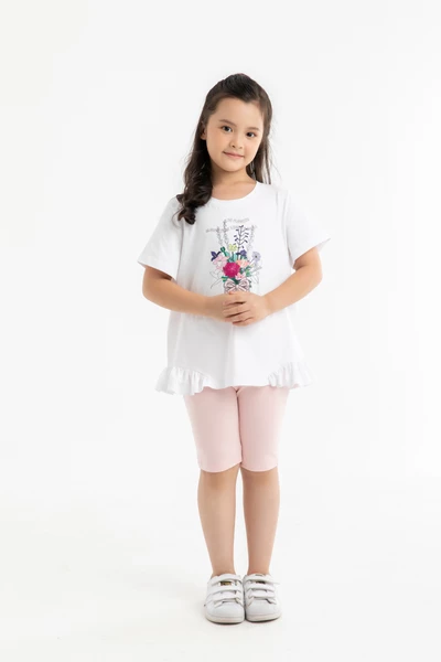 Quần lửng đính nơ bé gái