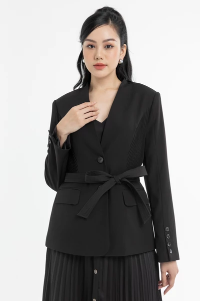 Elegant Blazer - Áo blazer phối đai