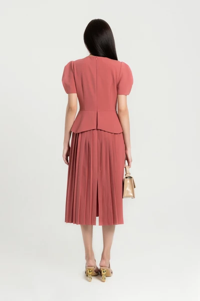 Đầm peplum dập ly