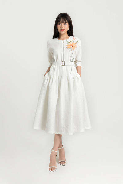 Lily Dress - Đầm xòe tay lỡ đính hoa