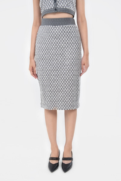 Chân váy bút chì phối tweed