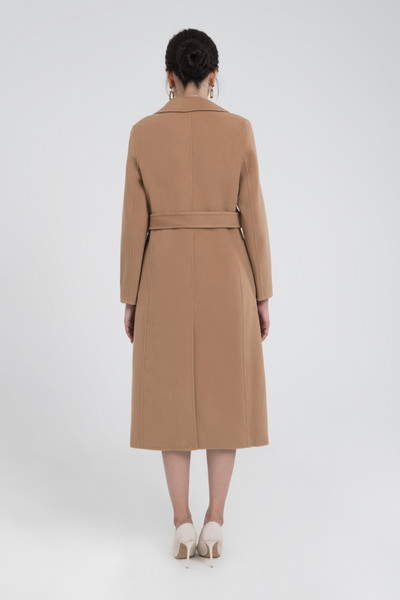 Long premium wool coat with belt